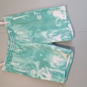 Adidas Green And White Tie Dye Sweat Short Size Large